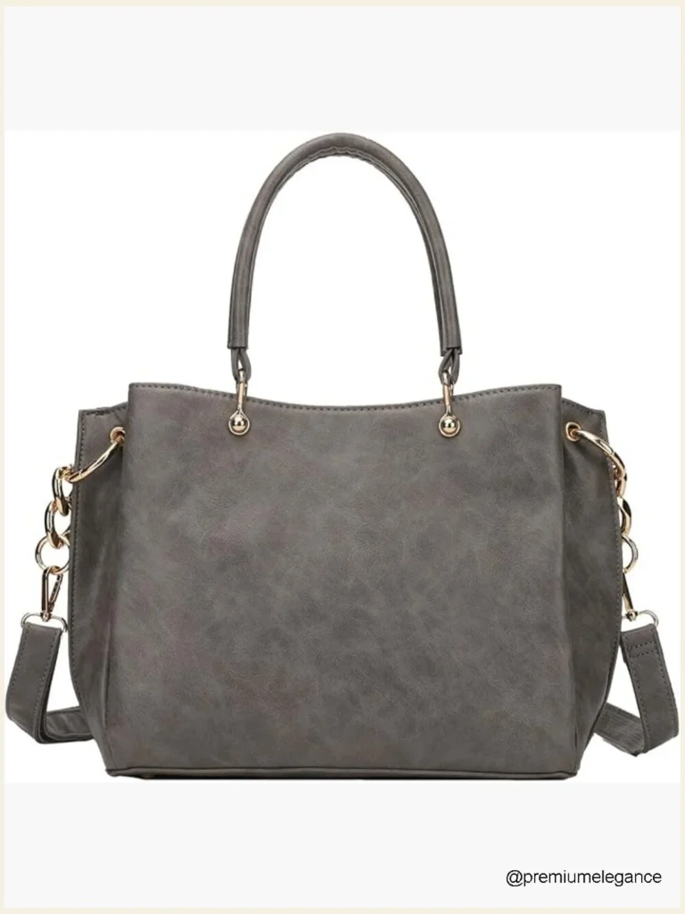 PU Leather Satchel Shoulder Tote Bag with Top Handle, Large Capacity, Laptop